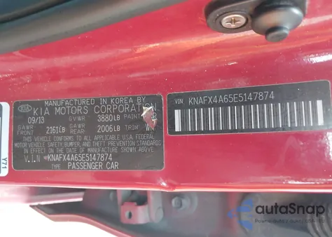 2014 Kia Forte Lx z USA, uszkodzony, nr VIN KNAFX4A65E5147874